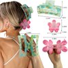 GQLV Hair Claw Clips for Thick/Thin Hair Claws 6PCS,3.34" Nonslip Big Cute Hair Clips Square Claw Clips,2.36" Medium Flower Hair Clips for Women/Girls,Hair Styling Accessories Gifts