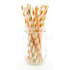 Thanksgiving Dinner Straws (25 Pack) - Fall Leaf Autumn Wedding Party Supplies, Orange & Gold Assorted Paper Straws for Thanksgiving Table Decor