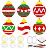 WinnerWhy 24 Sets Christmas Crafts Kit Christmas Balls Tissue Paper Sing Craft Red Green and White Christmas Balls Hanging Ornament for Christmas Tree Decors Home Xmas Party Activities Gifts