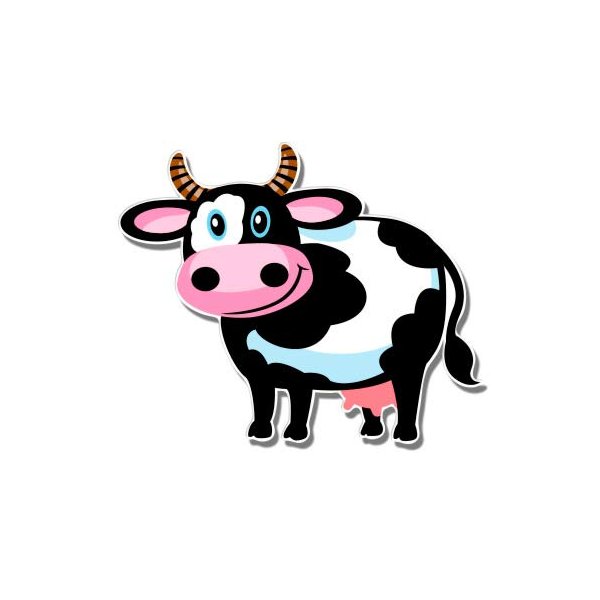 Cute Cow - 8" Vinyl Sticker - for Car Laptop I-Pad - Waterproof Decal