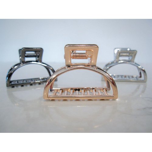 Generic Small rose gold silver or dark silver tone metal hair claw clip (Primary color: Shiny silver)
