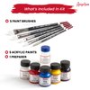 Angelus Leather Paint Kit- Basics Starter Kit Includes 5 Paints, Prep, & 5 Piece Paint Brush Set
