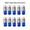 Gaobige Coaxial Compression Tool Coax Cable Crimper Kit Adjustable rg6 rg59 rg11 75-5 75-7 Coaxial Cable Stripper with 10pcs RG6 F Compression Connectors - Blue
