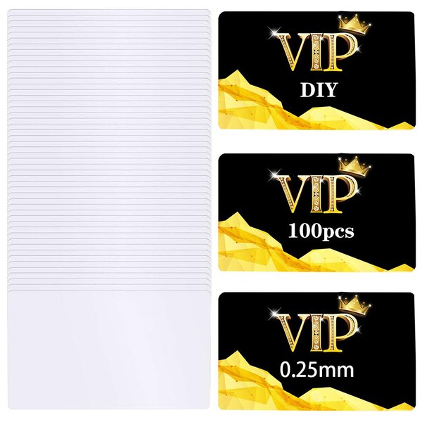 100PCS Sublimation Metal Business Cards 3.4 x 2.1 x 0.01 Inch Blank Sublimation Metal Name Card for Color UV Print (0.25mm)
