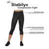 CW-X womens Cw-x Women's Stabilyx Joint Support 3/4 Capri Compression running tights, Black, Medium US