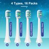 Toothbrush Heads for Philips Sonicare, 16 Pack Electric Toothbrush Replacement Heads Soft Dupont Bristles for Gum Health Improvement