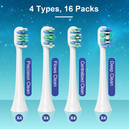 Toothbrush Heads for Philips Sonicare, 16 Pack Electric Toothbrush Replacement Heads Soft Dupont Bristles for Gum Health Improvement