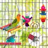 Bird Toys for Conures with Colorful Ladder Hammock Bird Cage Accerious Bird Perch Stand Chewing Toys Hanging Bell Parrot Parakeet Cockatiel Lovebirds