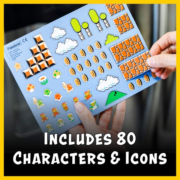 Paladone Super Mario Bros. Fridge Magnets - Features 80 Magnetic Characters and Icons
