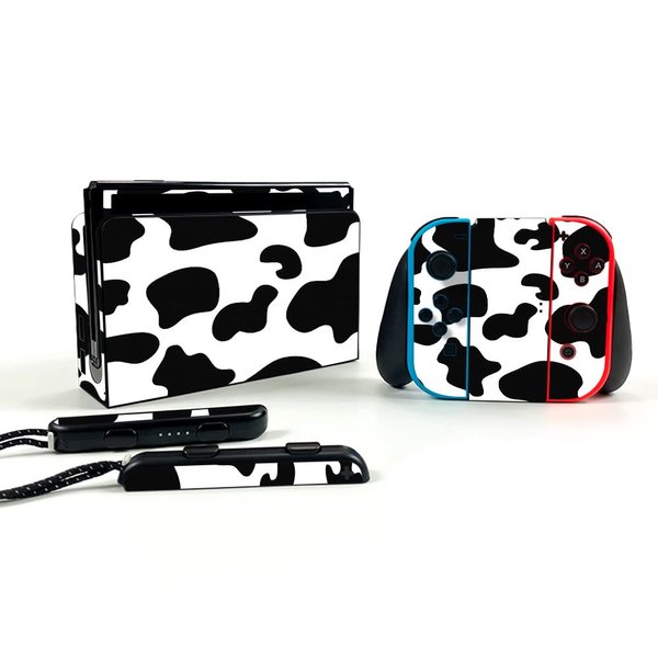 MightySkins Skin Compatible with Nintendo Switch OLED - Cow Print | Protective, Durable, and Unique Vinyl Decal wrap Cover | Easy to Apply, Remove, and Change Styles | Made in The USA