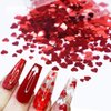 6 Grids Valentine's Day Nail Art Glitters,Heart Nail Sequins 3D Holographic Love Heart Nail Glitters Flakes Sparkle Retro Heart Acrylic Nails Designs Stickers for Valentine's Party Nail Decorations