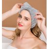 SINLAND Spa Facial Headband for Shower and Washing Face Women and Girls Cosmetic Bow Hair Band Facial Makeup Adjustable Elastic Head Wrap Ultra Soft Terry Cloth 3 Pack