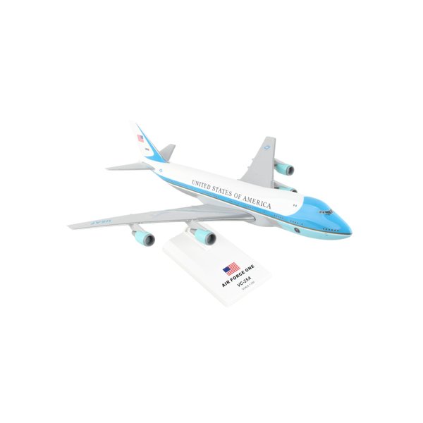 SkyMarks Plastic SKR041 Air Force One Boeing 747-200 VC25 1:250 Scale Desktop Model with Stand