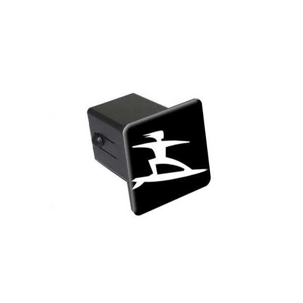 Surfer White On Black - 2" Tow Trailer Hitch Cover Plug Insert