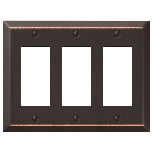 Amerelle 163RRRDB Century Wallplate, 3 Rocker, Steel, Aged Bronze, 1-Pack