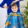 Axbvok9Uconie Barber Cape Duster Brush - Kids Hair Cutting Set Blue Construction Car Theme Hairdressing Adjustable Snap Closure Neck Cape with Clip Kit Salon Barber Supplies for Children Boys Girls