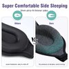 YIVIEW Sleep Mask for Side Sleeper, Block Out Light 100%, Eyelash Extensions Friendly 3D Contoured Sleeping Eye Mask, Soft Breathable Night Blindfold with Adjustable Strap, Lightweight Eye Cover Gray