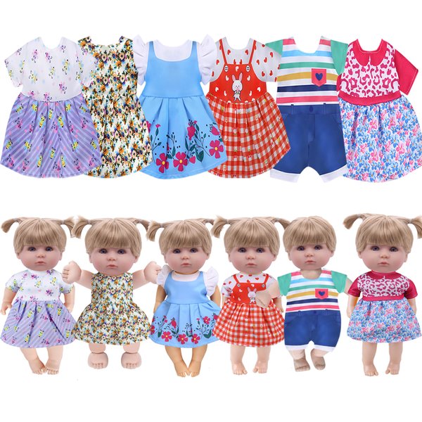 Baby Doll Clothes, 6 Sets Girl Doll Clothes Dress for 10-12 Inch Doll, Doll Outfits Accessories for Baby Doll Girl, Alive Doll Outfits for Girls Gift