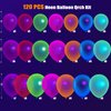 120 Pcs UV Neon Balloons, Neon Glow Party Balloons UV Black Light Balloons Glow in the Dark for Birthday Decorations Wedding Glow Party Supplies Blacklight Reactive Fluorescent Balloons (120)