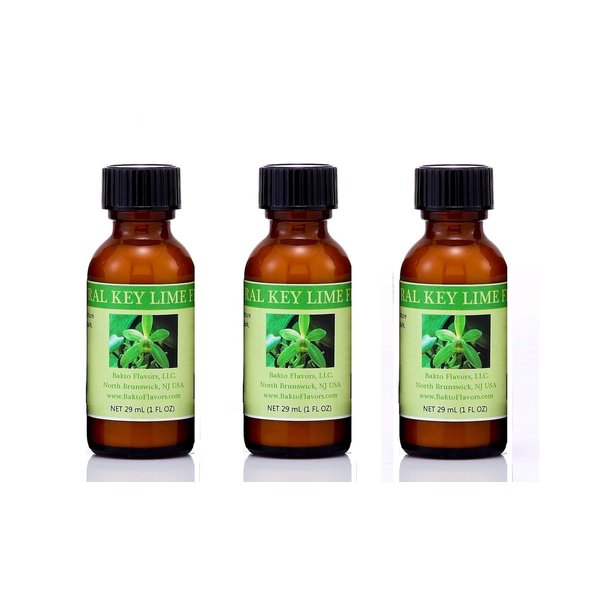 Bakto Flavors Natural Keylime Flavor Emulsion 3 (1 OZ) bottles