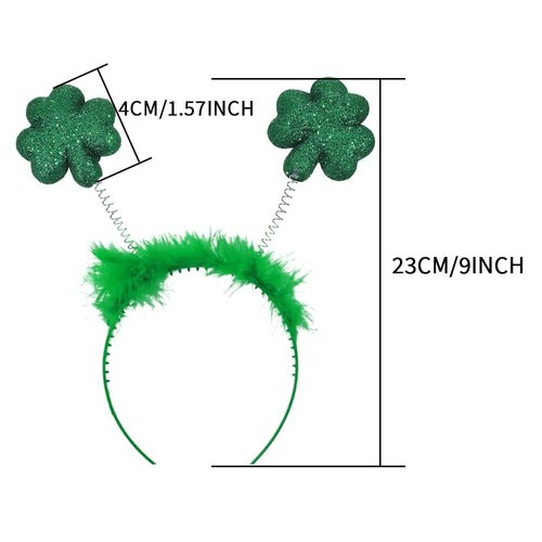 JANEMO St Patricks Day Headband Accessories,Shamrock Costume Accessories,Green Headband for St Patricks Day,Party,Daily Accessories (Green)