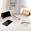 Maxdot Rose Gold Business Card Holders Stainless Steel Name Cards Display Stand Desktop Rack Organizer for Office Home Desk Accessories