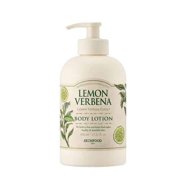 SKINFOOD Lemon Verbena Body Lotion 450g - Hydrates and Smoothes Dry Skin - Verbena Extract, Leaves Skin Freshly Moisturized - Contains a Brisk Citrus Scent of Lemon Verbena Extract - Body Lotion for Men & Women (15.2 fl.oz.)