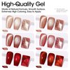 Gellen Glitter Cat Eye Gel Nail Polish Set 6 Colors Red Burgundy Gel Nail Polish with Magnet UV LED Soak Off Sparkle Nail Polish Kit Magnetic Gel Polish Set for DIY Nail Art Women Valentine’s Day Gift