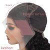 Keshon 13x5 Deep Wave Lace Front Wigs Human Hair 200% Density Deep Wave Frontal Wig Pre Plucked HD Transparent Full Lace Frontal Wigs Human Hair with Baby Hair Natural Color 28 inch