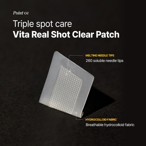 MEDITHERAPY Vita Real Shot Clear Patch 6EA, Dark Spot Patch, Acne and Blemish Care, Hydrocolloid Patch, Pure Vitamin C for Brightening, Korean Skincare