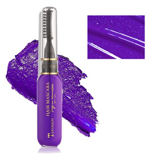 MIESCHER Purple Hair Mascara Temporary Hair Mascara Washable Hair Color Chalk Instantly Hair Color Dye Professional Hair Dye Stick Temporary Colored Dye Cream 48 Hours Not Fade for Girls Kids Party(05#Purple)