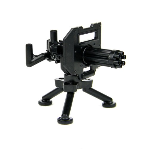 Custom Minigun with Tripod Mount Machine Gun Designed for Brick Minifigures