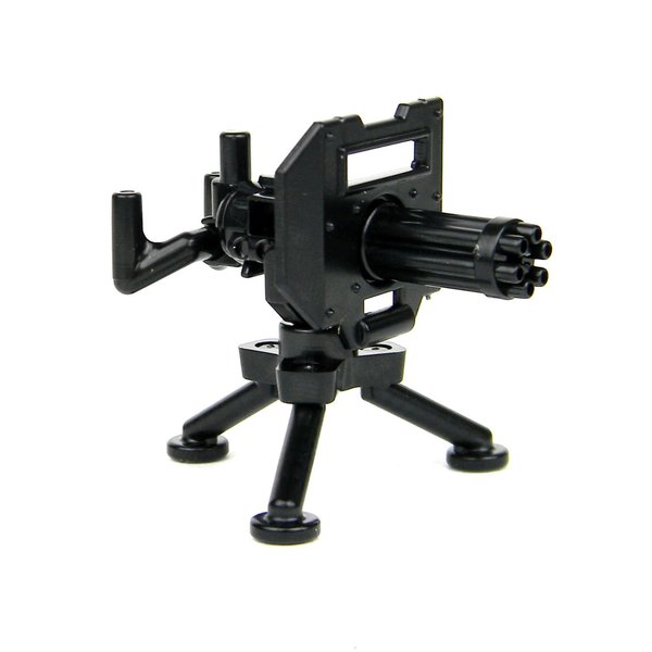 Custom Minigun with Tripod Mount Machine Gun Designed for Brick Minifigures