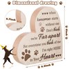 Maitys Pet Memorial Gifts Bereavement Remembrance Gifts for Loss of Dog Cat Sympathy Condolence Gifts Heart Shaped Wood Sign When Tomorrow Starts Without Me Wooden Plaque for Table Desk Decor (Khaki)