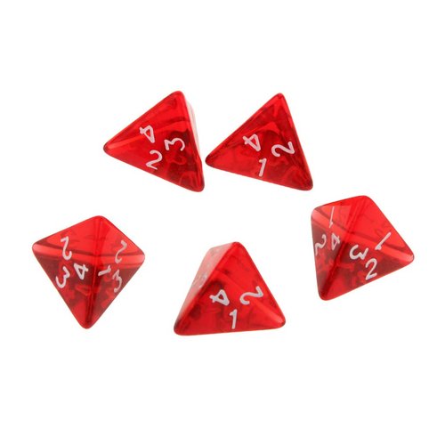 Yiotfandoll 5PCS Polyhedral Dice 20mm D4 for Dungeons and Dragons DND RPG MTG Dice Table Games Red with Black Bag