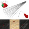 40 PCS Beading Needles, Seed Beads Needles Extra Fine Thin Beading Embroidery Needles Long Straight Beading Thread Needles for Bracelets Jewelry Making with Needle Threaders and Sewing Pin Cushion