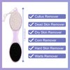 Fangze Pumice Stone Brush for Feet - 2 Pack Foot Brush Scrubber 4 in 1 Foot File Pedicure Paddle Kit for Foot Care (Lilac and Blue)