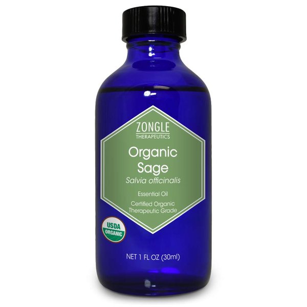 Organic Sage Essential Oil by Zongle – 100% Pure Natural, Therapeutic Grade, Premium Quality for Skin, Aromatherapy & Topical Use – 1 OZ