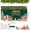 KJQJLY Merry Christmas Banner Christmas Banner Green Christmas Banner Party Decorations Supplies, Xmas Holiday Happy New Year Sign Poster Background Decor 72X44 Inch