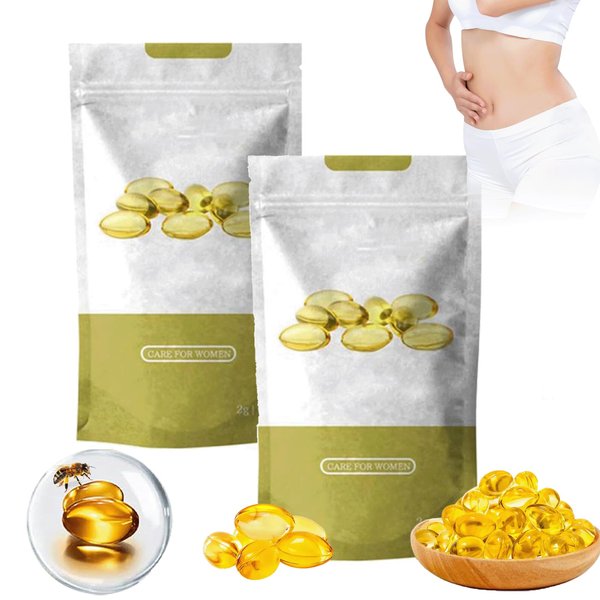 Guruas Bee Venom Ginger Oil Capsules, Bee Toxin Ginger Oil Capsules, Natural Ingredient Repair Tighten Vaginal Capsules (2pcs)