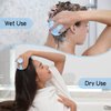 SHINLEA Silicone Scalp Massager Shampoo Brush, Head Scrubber with Soft Bristles for Hair Growth, Scalp Exfoliator for Dandruff Removal, Wet Dry Hair Brush for Scalp Care, Blue