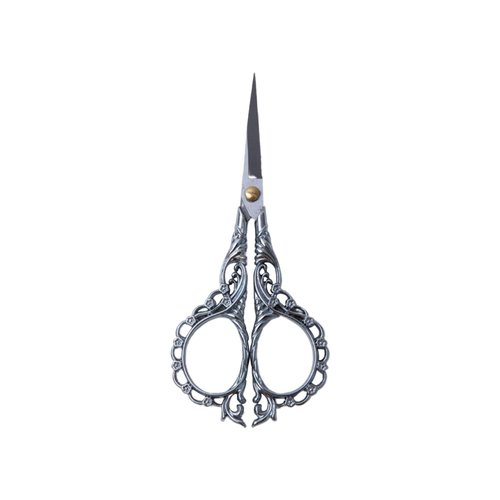 NOVAL Professional Manicure Scissors Vintage European Stainless Steel Nail Art Scissors for Nail Stickers Nail Decorations Personal Essential Nail Art Tools (Silver)