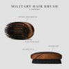 Caswell-Massey F. Hammann Military Hair Brush, Ideal for Short Hair & Buzz Cuts, Scalp Massager, Wood & Leather Handle, German Craftmanship, 2.75” x 4.75”