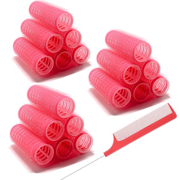 ZMD 18Pcs Self Grip Small Hair Curlers Rollers, Plastic Hair Curlers Heatless Salon Hair Dressing Curlers DIY Curly Hair Accessories for Women Girls Short Medium Hair (0.8 x 2.4 Inch)