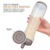 Pancake Batter Dispenser Pen, Easy Squeeze Bottle Baking Drip Proof Silicone Nozzle and Measurement Marker Plastic Condiment Bottles Pancakes, Waffles, Crepes, by Exultimate (Grey, 3 Cups)