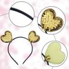 Valentines Day Headband Yellow Glitter Heart Headband Sequin Heart Shape Hair Band Head Boppers Wedding Hair Hoop Party Hair Accessories for Women Girls Valentine's Day New Year Birthday Gift, 1Pack