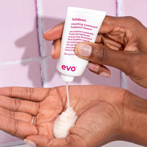 EVO Lockdown Smoothing Treatment - Leave-In Hair Treatment - Protects Color-Treated Hair and Reduces Frizz - Travel Size, 30ml / 1.01fl.oz