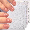 8Sheets Gold Star Heart Moon Nail Stickers,3D Silver Stars Hearts Nail Art Stickers Rose Gold Laser Silver Metallic Hollow Heart Moon Star Nail Decals for Women Nail Decor Nail Design Nail Accessories