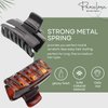 Parcelona French Cutout Curve Small Tortoise Shell and Black Jaw Hair Claw Clips Women and Girls