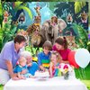 Jungle Safari Birthday Party Decorations - Safari Animals Birthday Banner, Backdrop, Cake, Cupcake Toppers, Hanging Swilrs, Balloons for Zoo Safari Animal Theme Party Supplies